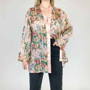 Victoria’s Secret Vintage Gold Label Long Sleeve Sheer Floral Blouse Size L
